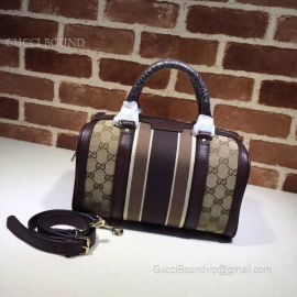 Gucci Vintage Web Original GG Boston Bag Brown And Black 269876