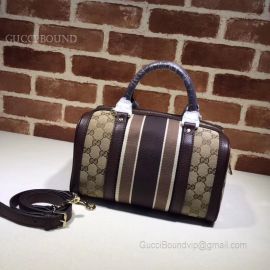 Gucci Vintage Web Original GG Boston Bag Brown And Black 269876