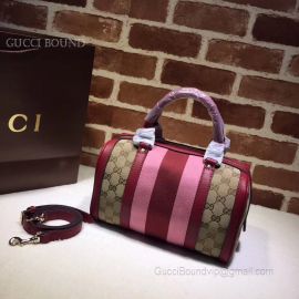 Gucci Vintage Web Original GG Boston Bag Pink And Red 269876