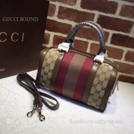 Gucci Vintage Web Original GG Boston Bag Dark Red And Brown 269876