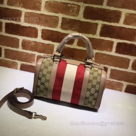 Gucci Vintage Web Original GG Boston Bag White And Red 269876