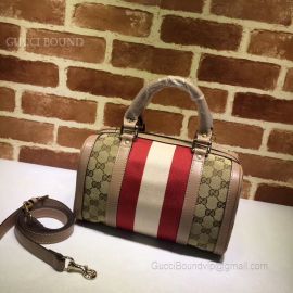 Gucci Vintage Web Original GG Boston Bag White And Red 269876