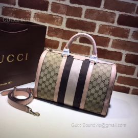 Gucci Vintage Web Original GG Boston Bag Modena And White 247205