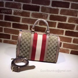 Gucci Vintage Web Original GG Boston Bag Pearl And Red 247205