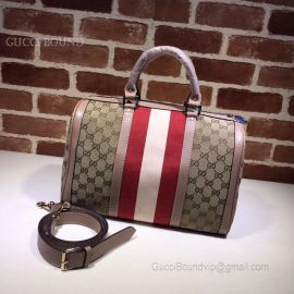 Gucci Vintage Web Original GG Boston Bag Pearl And Red 247205