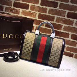 Gucci Vintage Web Original GG Boston Bag Green And Red 247205