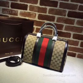 Gucci Vintage Web Original GG Boston Bag Green And Red 247205