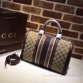 Gucci Vintage Web Original GG Boston Bag Gray 247205