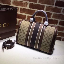 Gucci Vintage Web Original GG Boston Bag Gray 247205