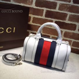 Gucci Vintage Web Original GG Boston Bag Red And Dark Blue 269876