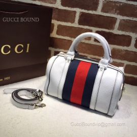 Gucci Vintage Web Original GG Boston Bag Red And Dark Blue 269876