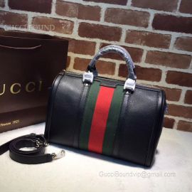 Gucci Vintage Web Original GG Boston Bag Red And Dark Green 247205