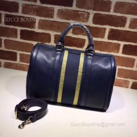 Gucci Vintage Web Original GG Boston Bag Dark Blue And Yellow 247205