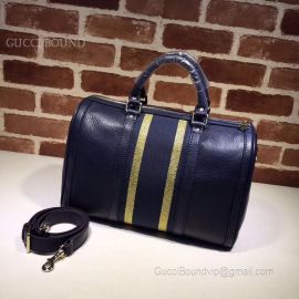 Gucci Vintage Web Original GG Boston Bag Dark Blue And Yellow 247205