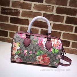 Gucci Tian GG Supreme Boston Bag Blooming Flowers 409529