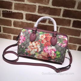 Gucci Tian GG Supreme Boston Bag Blooming Flowers 409529