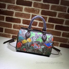 Gucci Tian GG Supreme Boston Bag Flowers Blooming 409529