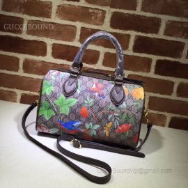 Gucci Tian GG Supreme Boston Bag Flowers Blooming 409529