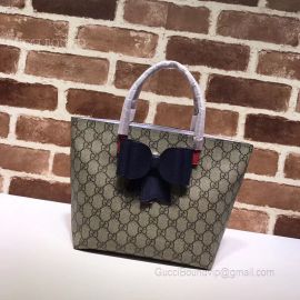 Gucci Childred GG Supreme Bow Tote Dark Blue 457232