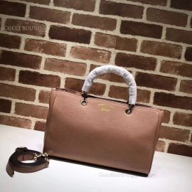 Gucci Bamboo Shopper Calf Leather Tote Bag Brown 323660