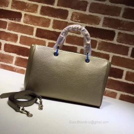 Gucci Bamboo Shopper Calf Leather Tote Bag Gold 323660