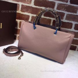 Gucci Bamboo Shopper Calf Leather Tote Bag Pink 323660