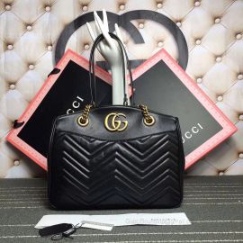 Gucci GG Marmont Matelasse Tote Bag Red Original Leather Black 443501