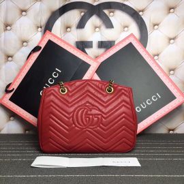 Gucci GG Marmont Matelasse Tote Bag Red Original Leather Red 443501