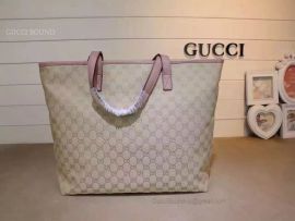 Gucci GG Red Canvas Large Tote Bag Canary Yellow 257244