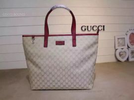 Gucci GG Red Canvas Large Tote Bag Canary 257244