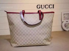 Gucci GG Red Canvas Large Tote Bag Canary 257244