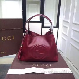 Gucci Soho Leather Tote Wine 282309
