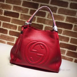 Gucci Soho Leather Tote Red 282309