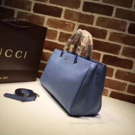 Gucci Large Bamboo Shopper Leather Tote Bag Light Blue 323658