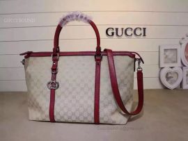 Gucci GG Pattern 2WAY Shoulder Boston Bag Red 339550