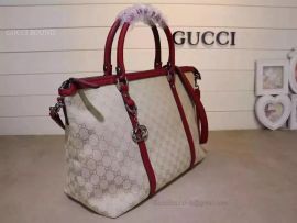 Gucci GG Pattern 2WAY Shoulder Boston Bag Red 339550