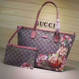 Gucci Blooms GG Supreme Shopping Bag Red 405020