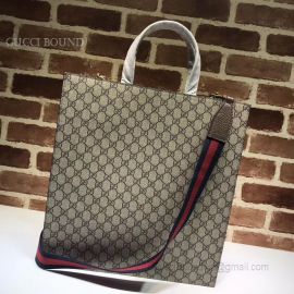 Gucci Pattern Print Soft GG Supreme Tote Green Dog 450950