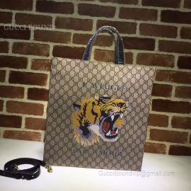 Gucci Pattern Print Soft GG Supreme Tote Tiger 450950