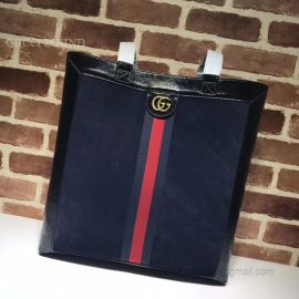 Gucci Ophidia Suede Large Tote Dark Blue 519335