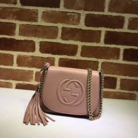 Gucci Soho Leather Chain Shoulder Bag Pink 323190