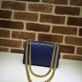 Gucci Padlock Small Gucci Signature Shoulder Bag Blue 409487