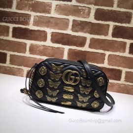 Gucci GG Marmont Animal Studs Shoulder Bag Black 447632