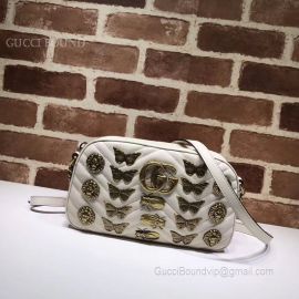 Gucci GG Marmont Animal Studs Shoulder Bag White 447632