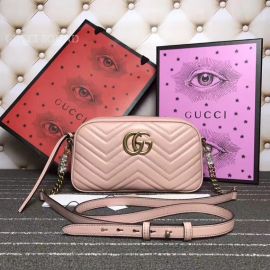 Gucci GG Marmont Small Matelasse Shoulder Bag Pink 447632