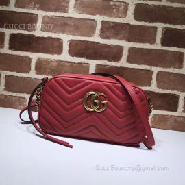 Gucci GG Marmont Small Matelasse Shoulder Bag Red 447632