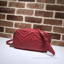 Gucci GG Marmont Small Matelasse Shoulder Bag Red 447632