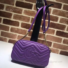 Gucci GG Marmont Small Matelasse Shoulder Bag Violet 447632