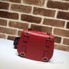 Gucci Leather Tiger Guccitotem Small Shoulder Bag Red 495663