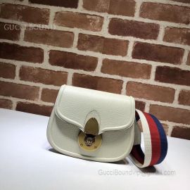 Gucci Leather Tiger Guccitotem Small Shoulder Bag White 495663